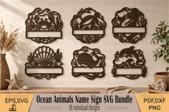 Download Ocean Animals Name Sign SVG Bundle - Premium Resources