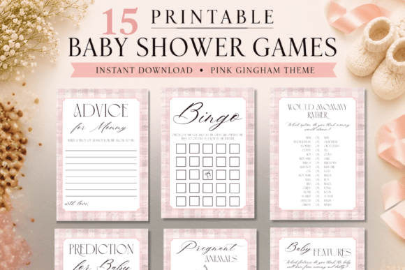 Download Pink Printable Baby Shower Games Bundle - Pink Collection