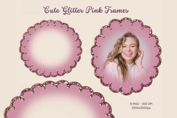 Download Cute Glitter Pink Frames - 8 PNG - Pink Collection