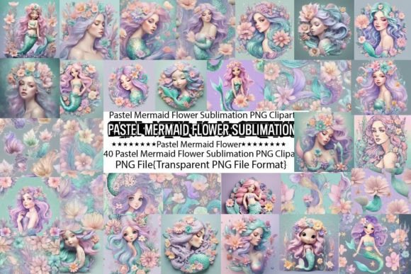 Download Pastel Mermaid Flower Tumbler Bundle - Premium Bundle