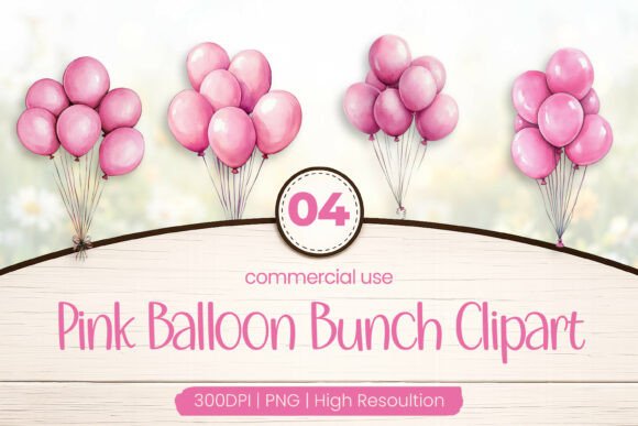 Download Pink Balloon Bunch Clipart PNG - Pink Collection