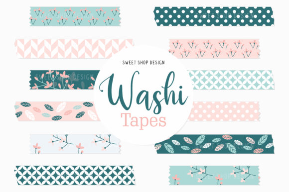 Download Digital Washi Tape Blue Pink Floral - Pink Collection