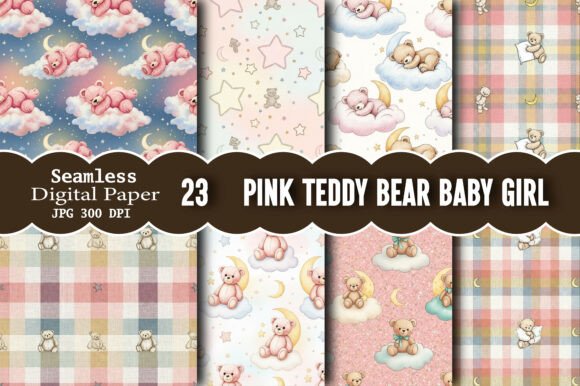 Download Pink Teddy Bear Baby Girl Pattern - Pink Collection