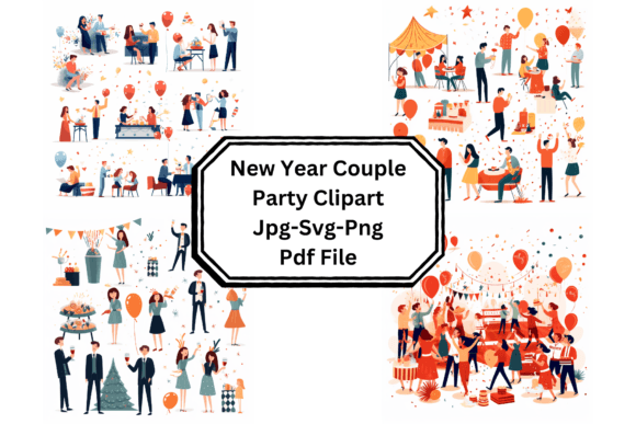 Download New Year Couple Party Clipart - Party clipart Collection