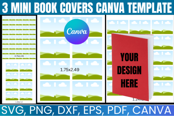 Download 3 Mini Book Covers Canva Template - Book cover Collection