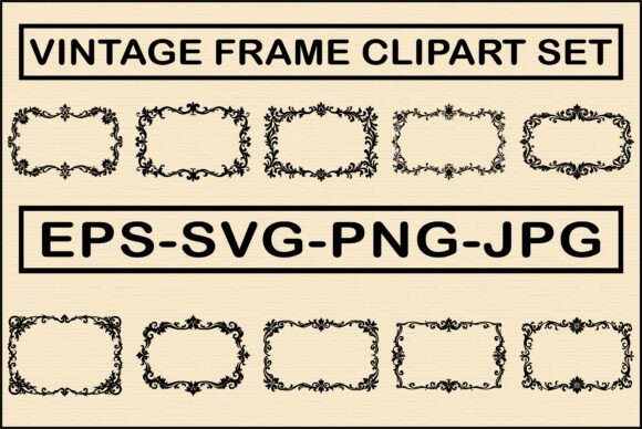 Download Vintage Ornate Frame Clipart Set - Premium Bundle